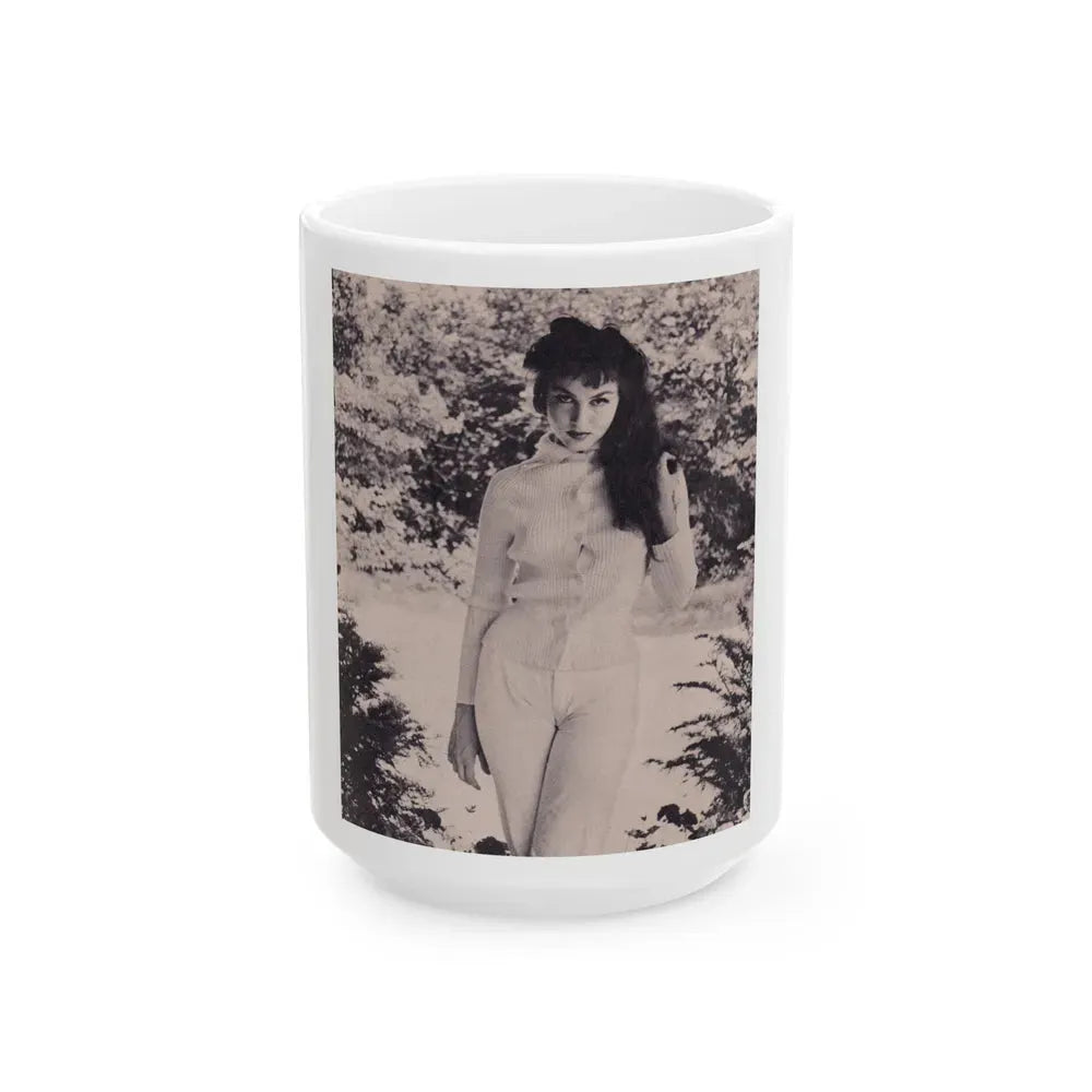 Julie Newmar #375 (Vintage Female Icon) White Coffee Mug 15oz - Go Mug Yourself