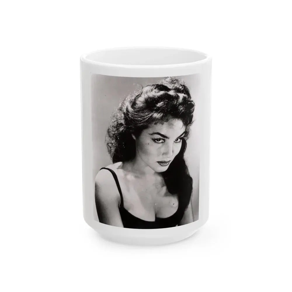 Julie Newmar #39 (Vintage Female Icon) White Coffee Mug 15oz - Go Mug Yourself