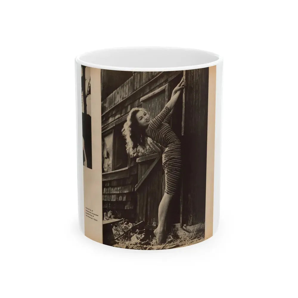 Julie Newmar #422 - 1 Page with, Julie+1 B&W Photo & Caption from Photography For Men - Glamour Issue Mag. July '58 (Vintage Female Icon) White Coffee Mug 11oz - Go Mug Yourself