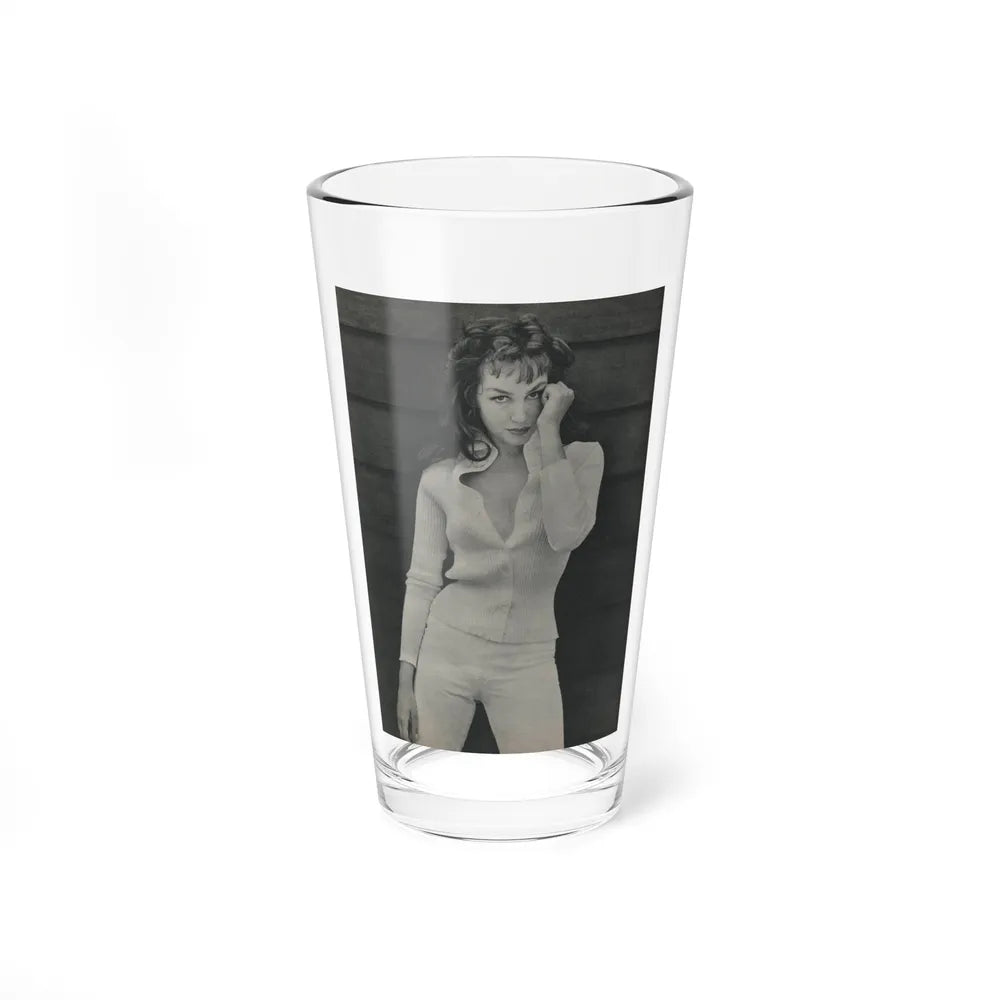 Julie Newmar #452 - Pages 44 Pages 1 of 2 with, Julie+1 Full Page B&W Photo from Bachelor Pin-Ups Issue #01 Mag. '57 (Vintage Female Icon) Pint Glass 16oz 16oz - Go Mug Yourself