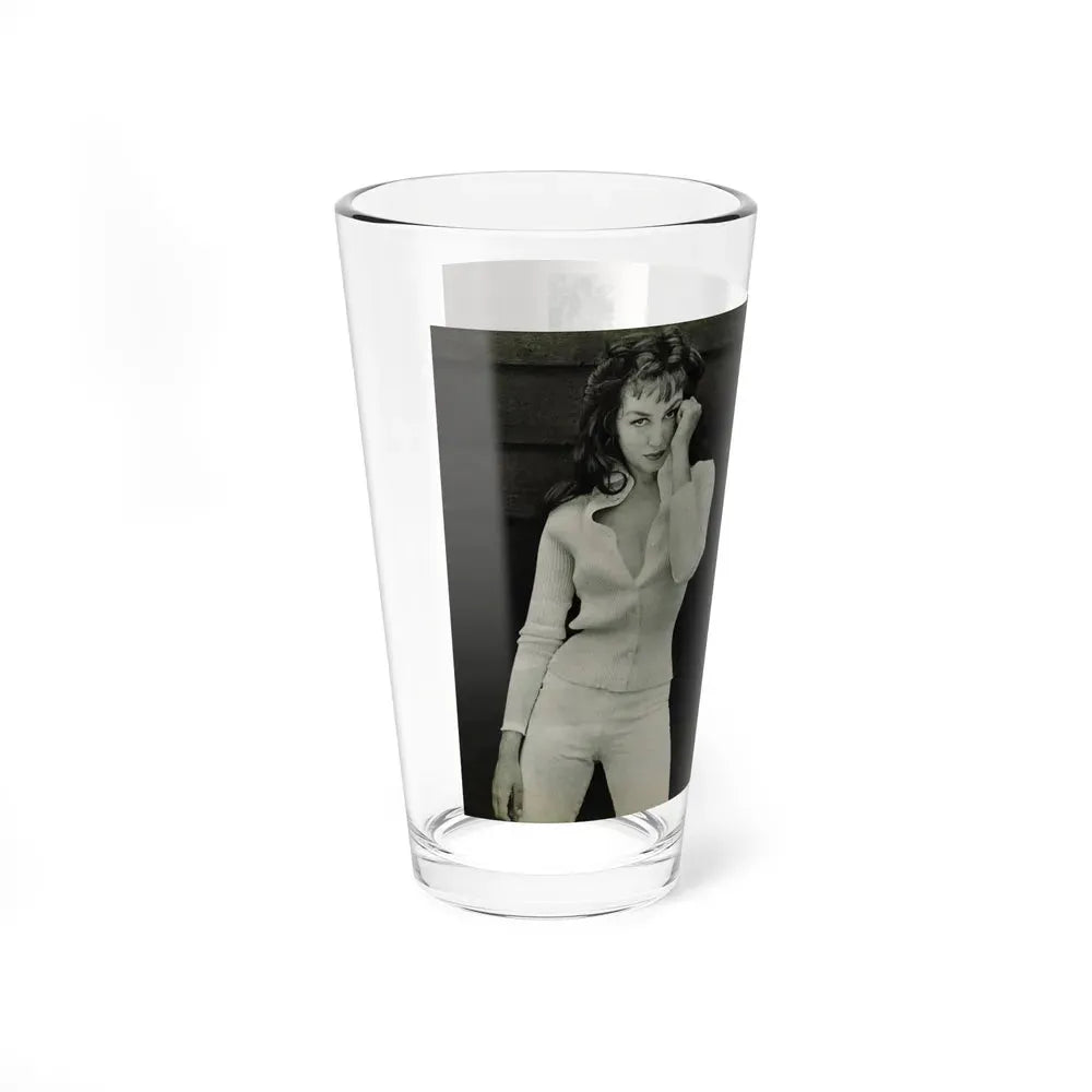 Julie Newmar #454 - Pages 44-45 Pages 1 & 2 of 2 with, Julie+6 B&W Photos & Caption from Bachelor Pin-Ups Issue #01 Mag. '57 (Vintage Female Icon) Pint Glass 16oz - Go Mug Yourself