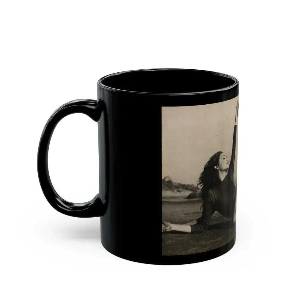 Julie Newmar #480 - Pages 6-7 Pages 1 & 2 of 4 with, Julie+1 B&W Centerfold Photo & Paragraph from COVER GIRLS MODELS Mag. June '54 (Vintage Female Icon) Black Coffee Mug - Go Mug Yourself