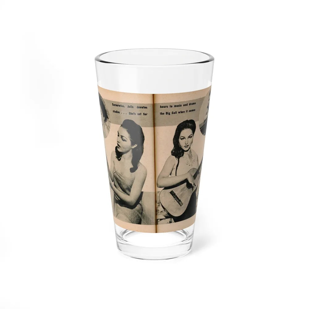 Julie Newmar #492 - Pags 52-53 Pages 3 & 4 of 8 with, Julie+4 B&W Photos & 2 Captions from EYE Digest Mag. December '54 (Vintage Female Icon) Pint Glass 16oz 16oz - Go Mug Yourself