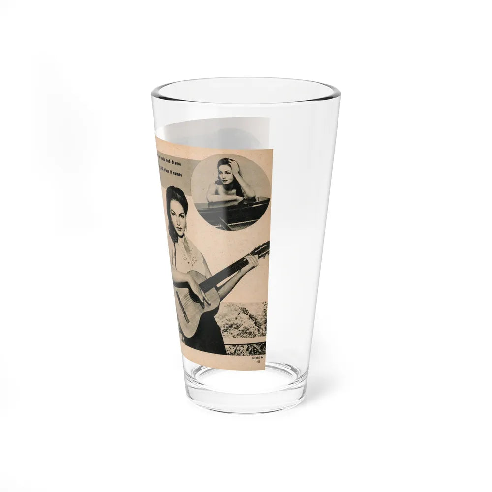 Julie Newmar #492 - Pags 52-53 Pages 3 & 4 of 8 with, Julie+4 B&W Photos & 2 Captions from EYE Digest Mag. December '54 (Vintage Female Icon) Pint Glass 16oz - Go Mug Yourself