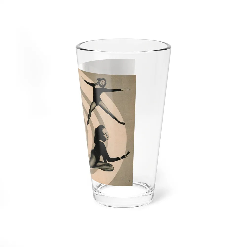 Julie Newmar #494 - Pages 56-57 Pages 7 & 8 of 8 with, 4 B&W Photos & 1 Caption from EYE Digest Mag. December '54 (Vintage Female Icon) Pint Glass 16oz - Go Mug Yourself