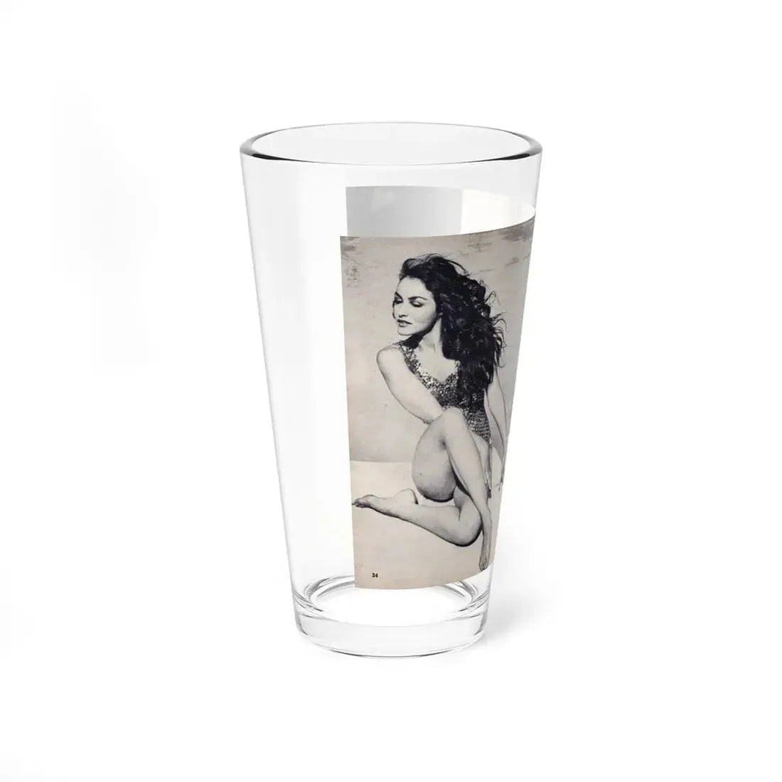 Julie Newmar #600 - Pages 24-25 Pages 3 & 4 of 4 with, Julie+3 B&W Photos & Article ending from SHOW Pocket Mag. May '57 (Vintage Female Icon) Pint Glass 16oz - Go Mug Yourself