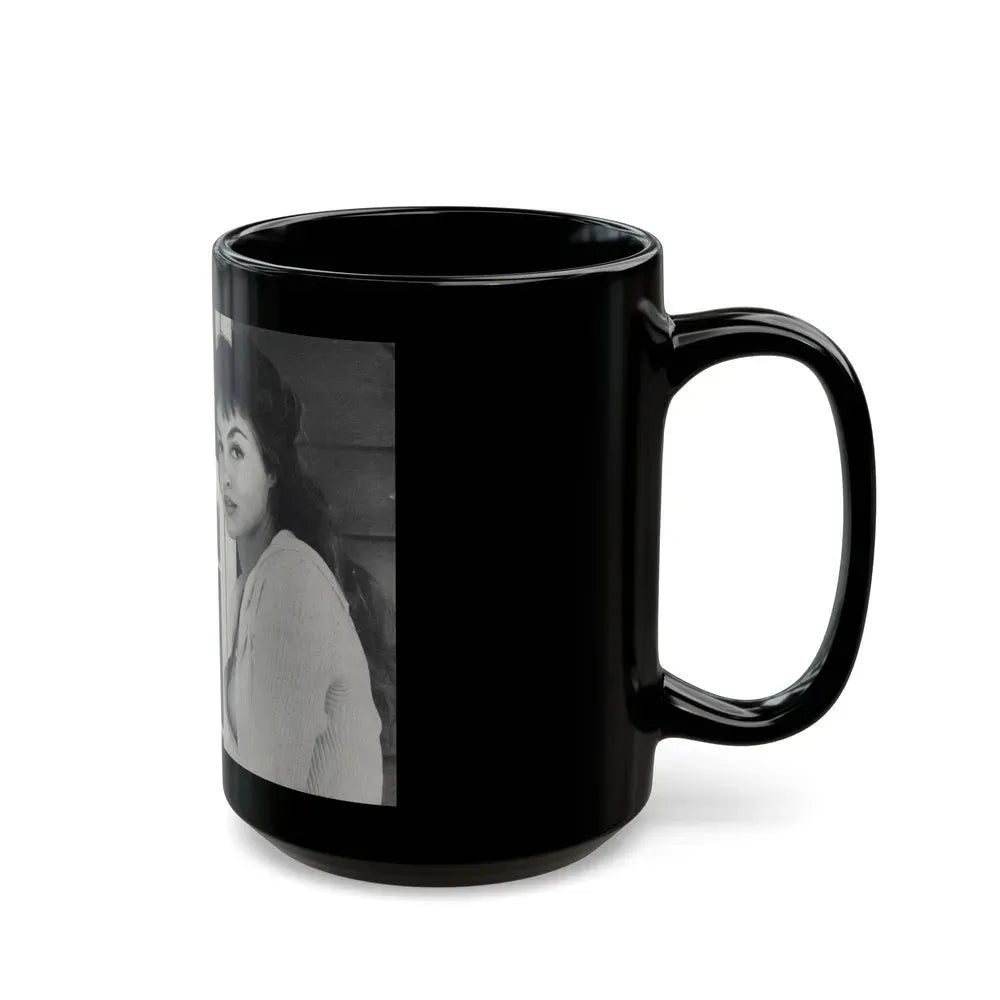 Julie Newmar #601 - Pages 14-15 Pages 1 & 2 of 6 with, Julie+2 B&W Photos & Article from SPICK Pocket Mag. April '58 (Vintage Female Icon) Black Coffee Mug - Go Mug Yourself