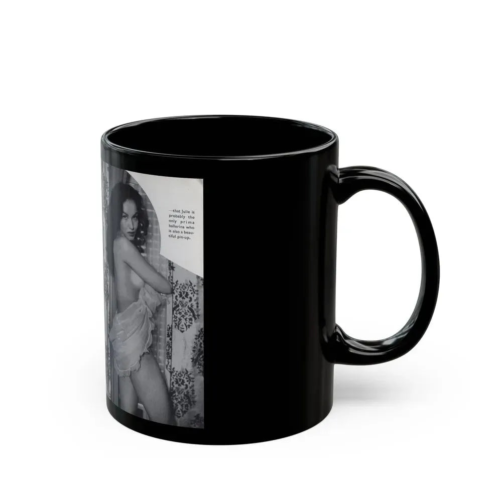 Julie Newmar #603 - Pages 18-19 Pages 5 & 6 of 6 with, 2 B&W Photos & Captions from SPICK Pocket Mag. April '58 (Vintage Female Icon) Black Coffee Mug - Go Mug Yourself