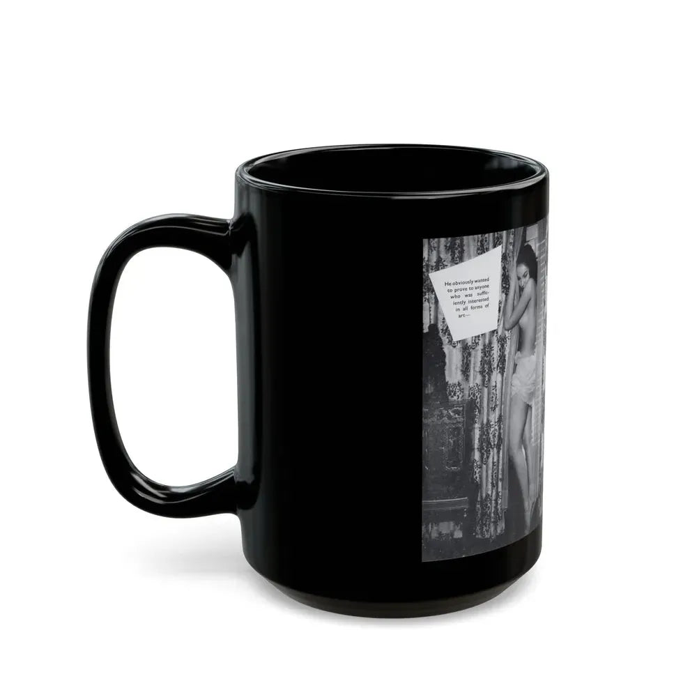 Julie Newmar #603 - Pages 18-19 Pages 5 & 6 of 6 with, 2 B&W Photos & Captions from SPICK Pocket Mag. April '58 (Vintage Female Icon) Black Coffee Mug - Go Mug Yourself