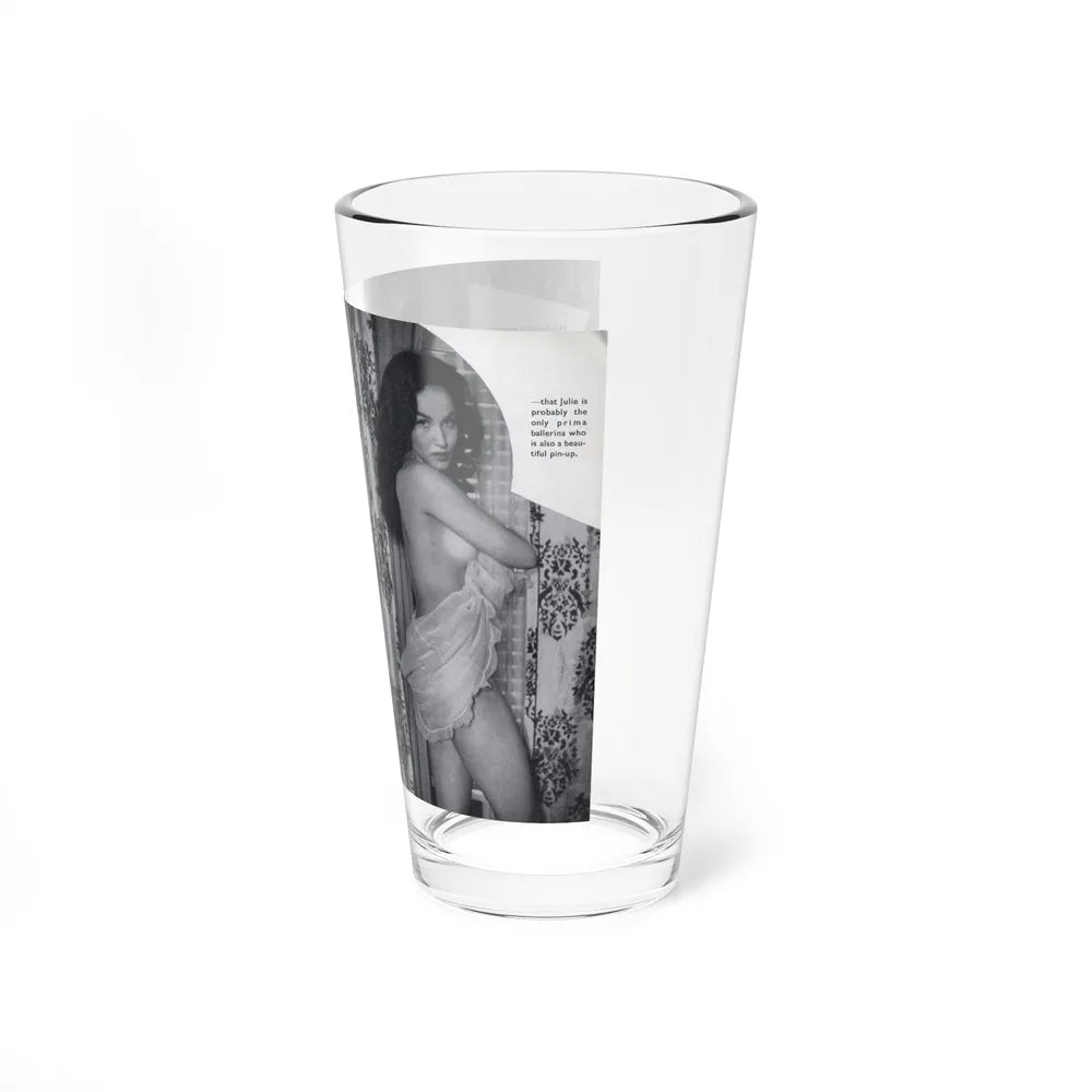 Julie Newmar #603 - Pages 18-19 Pages 5 & 6 of 6 with, 2 B&W Photos & Captions from SPICK Pocket Mag. April '58 (Vintage Female Icon) Pint Glass 16oz - Go Mug Yourself