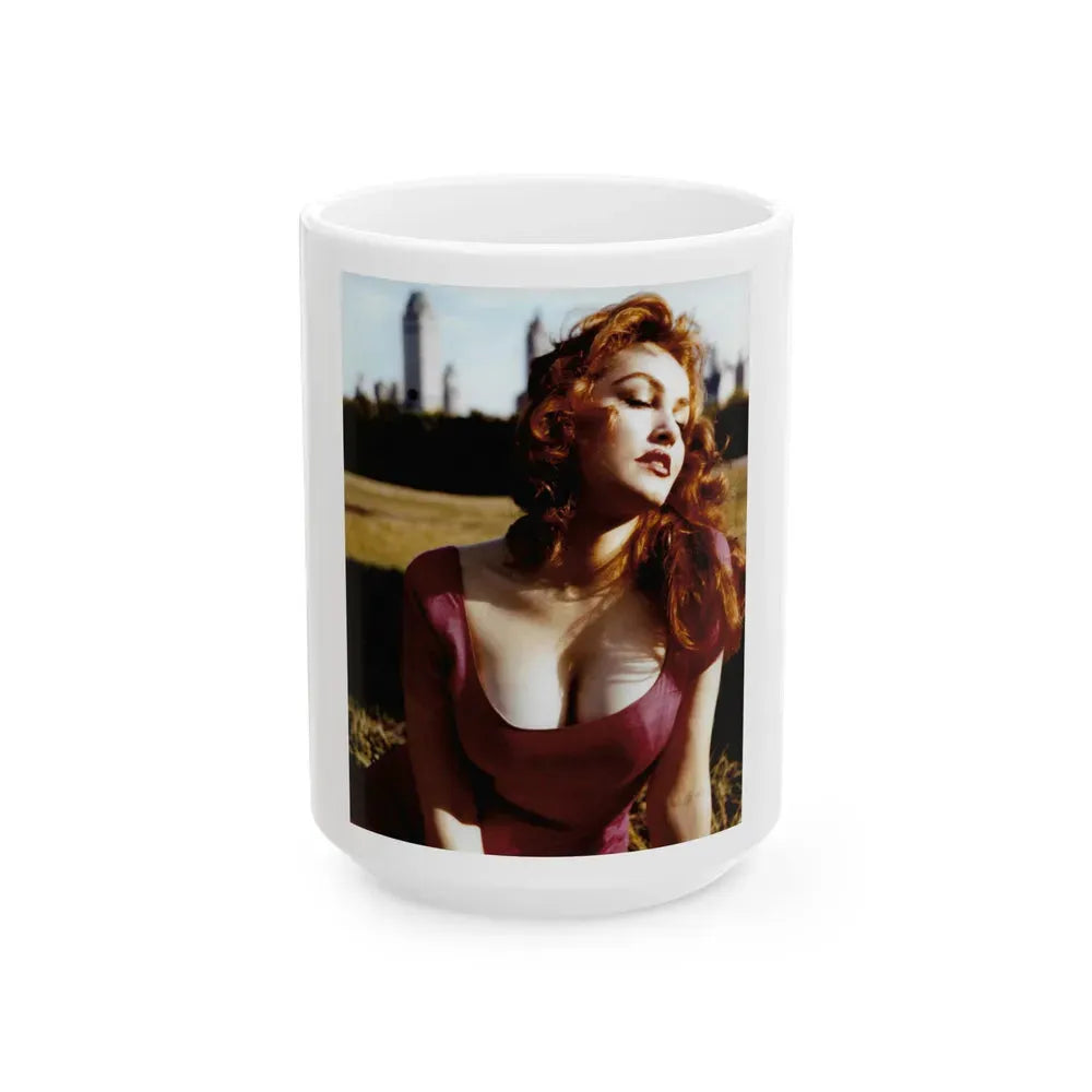Julie Newmar #79 (Vintage Female Icon) White Coffee Mug 15oz - Go Mug Yourself