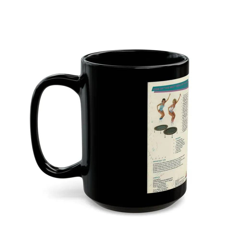 JUMP TO IT THE ULTIMATE WORKOUT ON YOUR REBOUNDING UNIT (VHS COVER) - Black Coffee Mug - Go Mug Yourself
