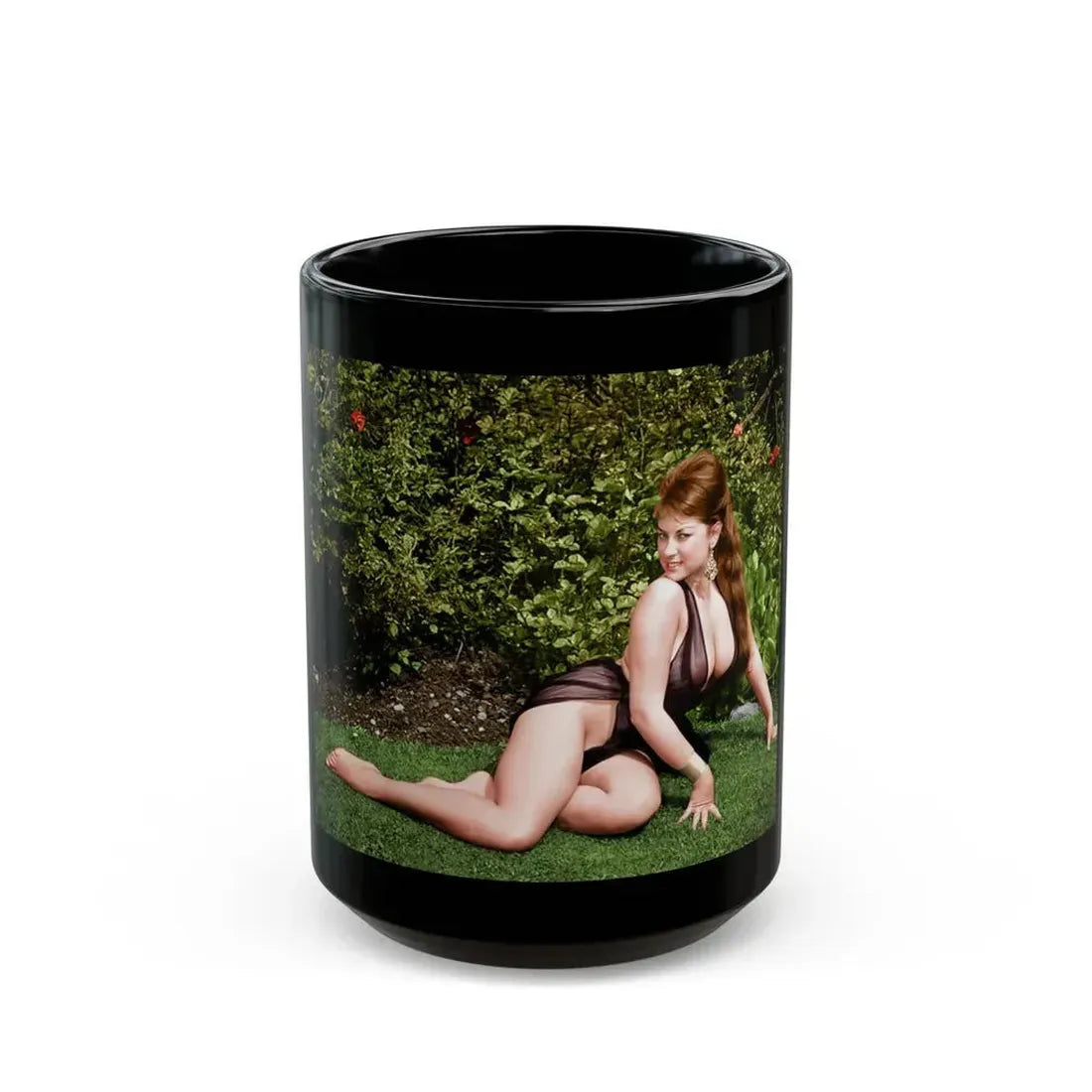 June Palmer #103 -See through black gown (Vintage Female Icon) Black Coffee Mug 15oz - Go Mug Yourself