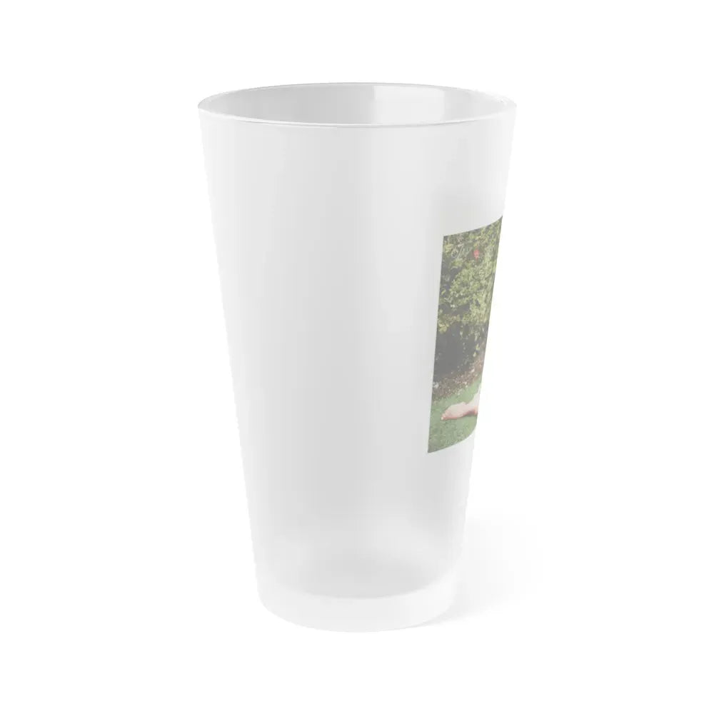 June Palmer #103 -See through black gown (Vintage Female Icon) Frosted Pint Glass 16oz - Go Mug Yourself