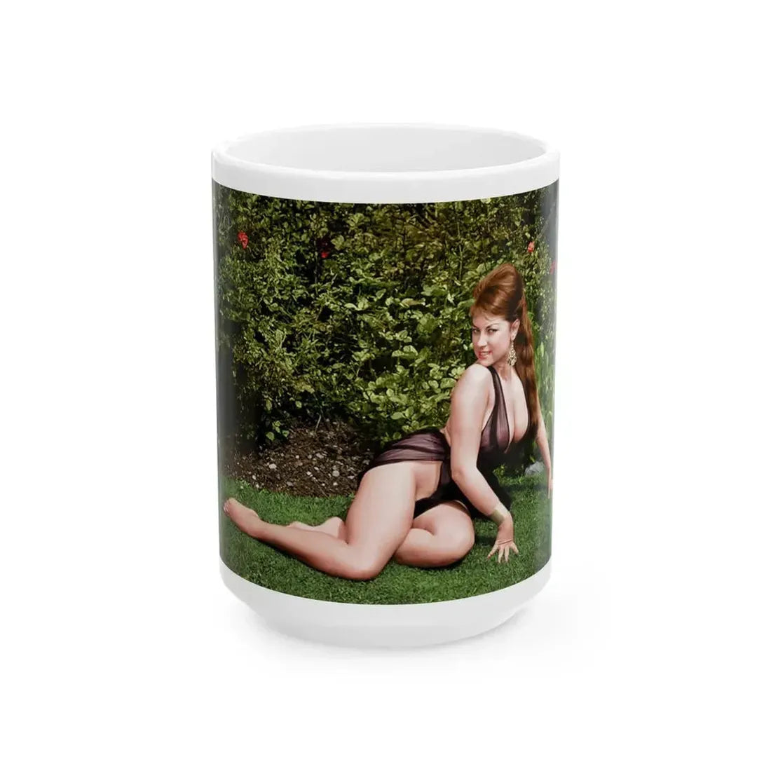 June Palmer #103 -See through black gown (Vintage Female Icon) White Coffee Mug 15oz - Go Mug Yourself