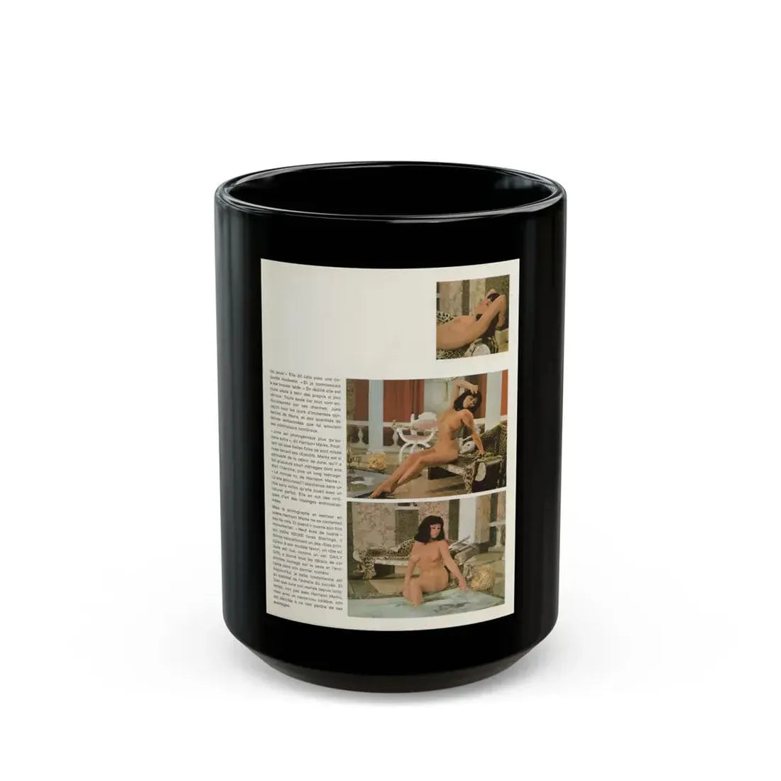 June Palmer #134 - Foreign Magazine Spread (Vintage Female Icon) Black Coffee Mug 15oz - Go Mug Yourself
