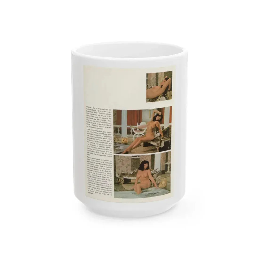 June Palmer #134 - Foreign Magazine Spread (Vintage Female Icon) White Coffee Mug 15oz - Go Mug Yourself