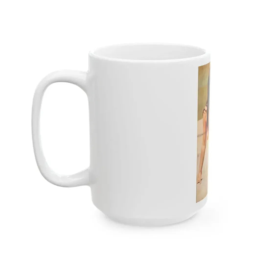 June Palmer #136 - Topless (Vintage Female Icon) White Coffee Mug - Go Mug Yourself