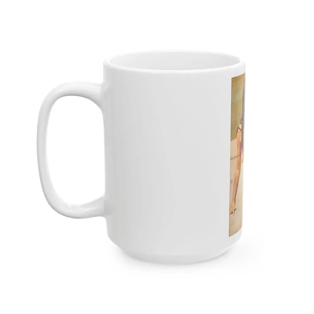 June Palmer #136 - Topless (Vintage Female Icon) White Coffee Mug - Go Mug Yourself