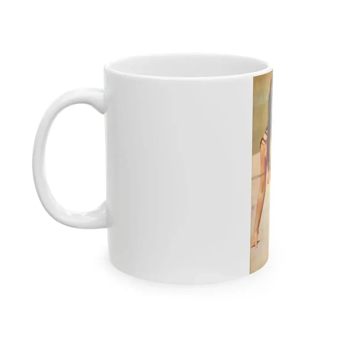 June Palmer #136 - Topless (Vintage Female Icon) White Coffee Mug - Go Mug Yourself