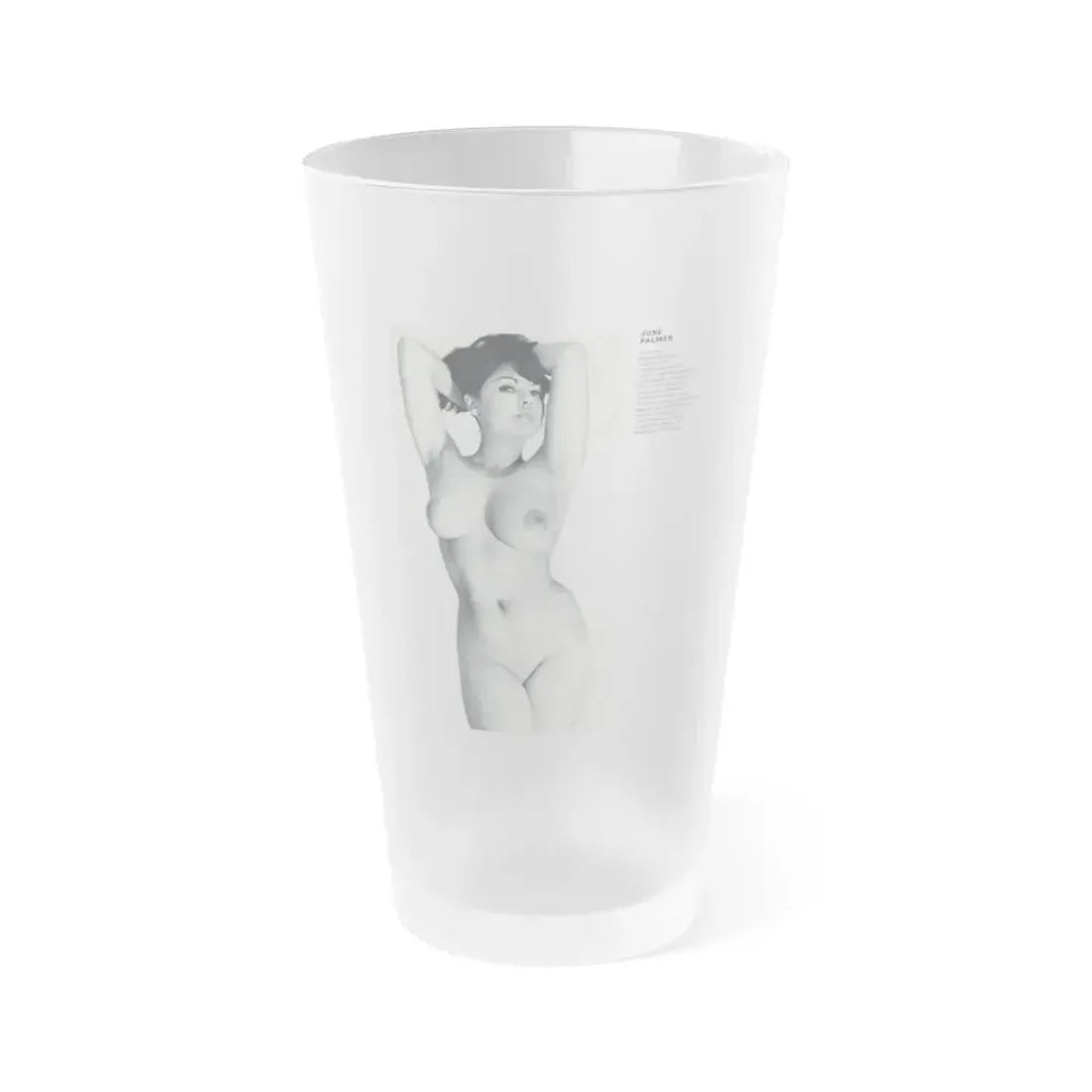 June Palmer #138 - Nude Magazine Spread (Vintage Female Icon) Frosted Pint Glass 16oz 16oz Frosted - Go Mug Yourself