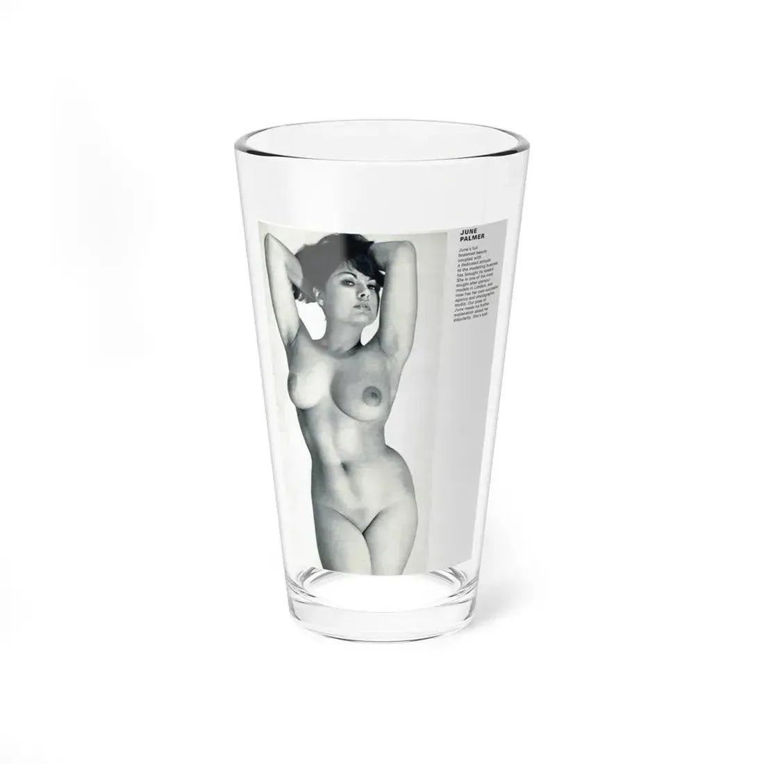 June Palmer #138 - Nude Magazine Spread (Vintage Female Icon) Pint Glass 16oz 16oz - Go Mug Yourself
