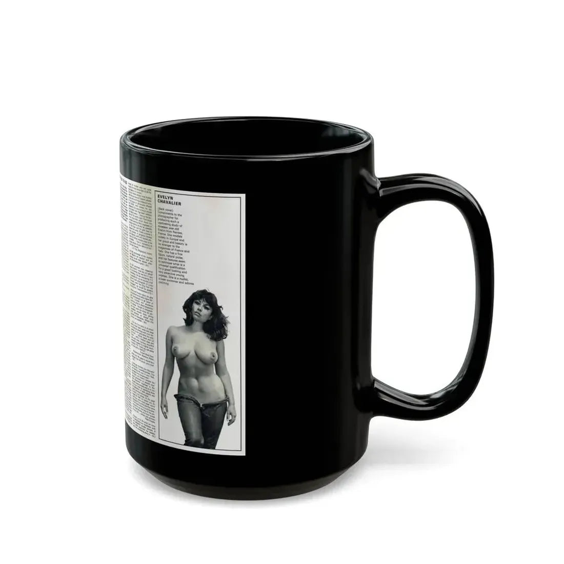 June Palmer #139 - Topless Magazine Spread (Vintage Female Icon) Black Coffee Mug - Go Mug Yourself