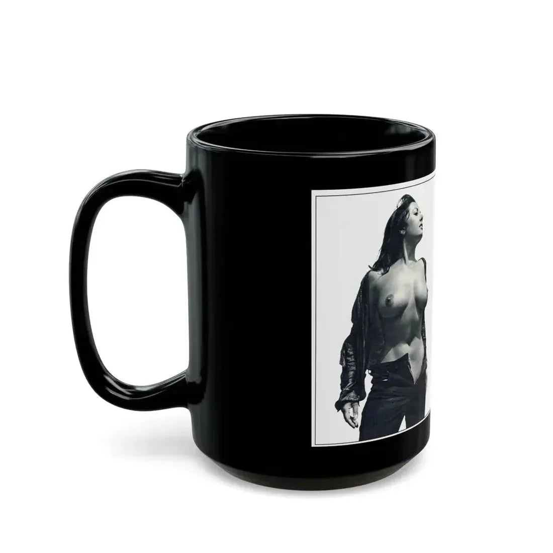 June Palmer #139 - Topless Magazine Spread (Vintage Female Icon) Black Coffee Mug - Go Mug Yourself