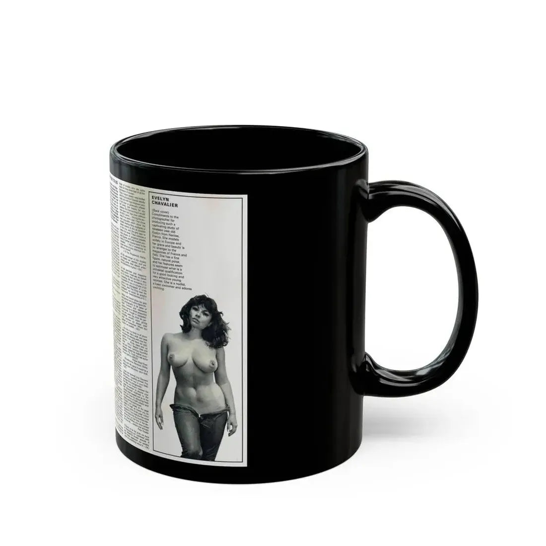 June Palmer #139 - Topless Magazine Spread (Vintage Female Icon) Black Coffee Mug - Go Mug Yourself