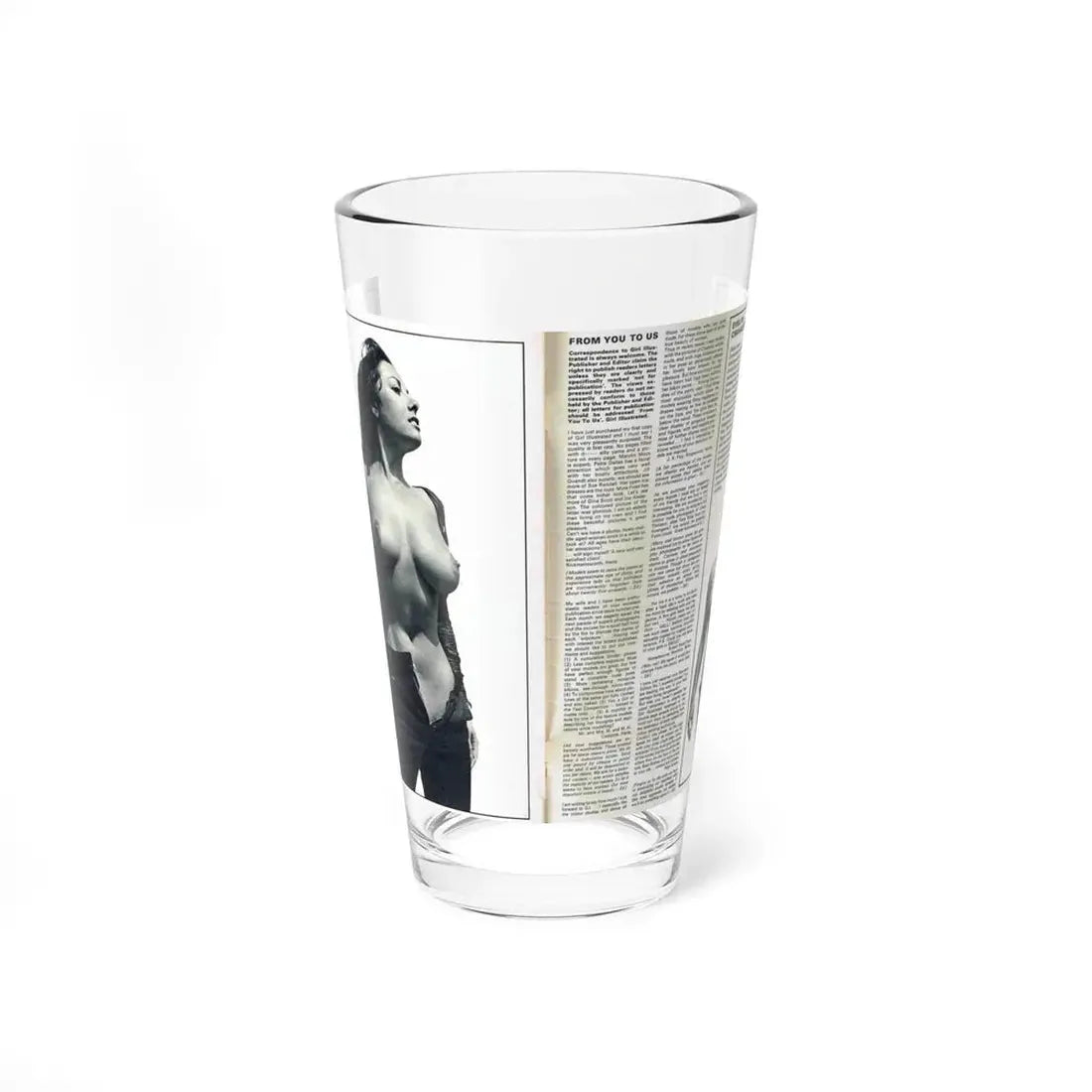 June Palmer #139 - Topless Magazine Spread (Vintage Female Icon) Pint Glass 16oz 16oz - Go Mug Yourself
