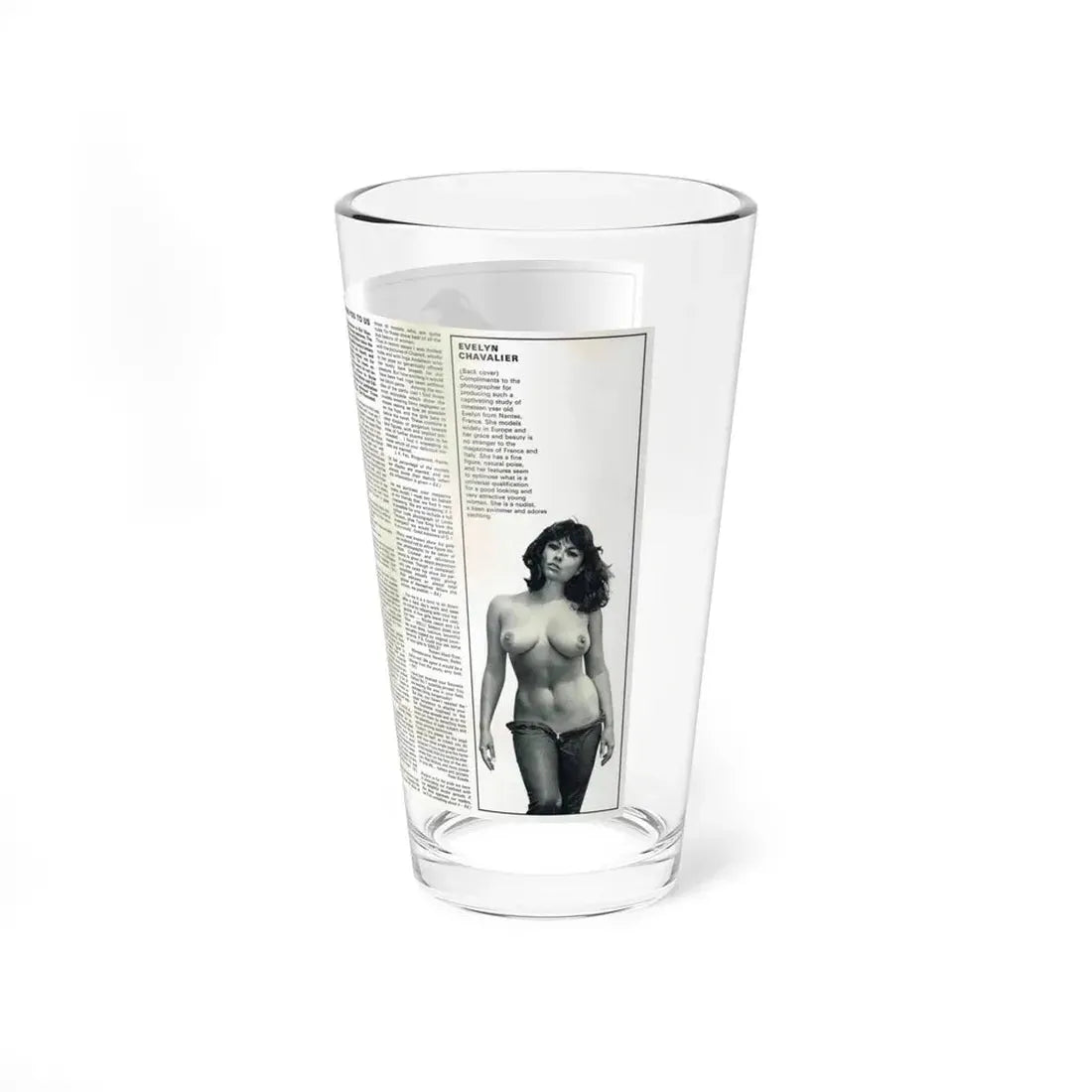 June Palmer #139 - Topless Magazine Spread (Vintage Female Icon) Pint Glass 16oz - Go Mug Yourself