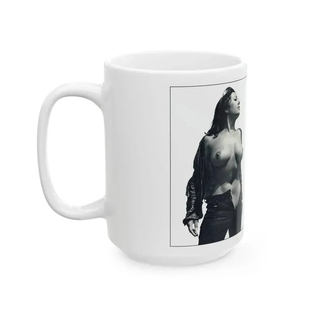 June Palmer #139 - Topless Magazine Spread (Vintage Female Icon) White Coffee Mug - Go Mug Yourself