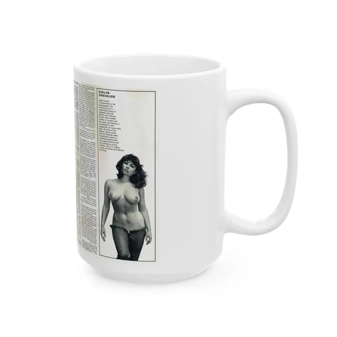 June Palmer #139 - Topless Magazine Spread (Vintage Female Icon) White Coffee Mug - Go Mug Yourself