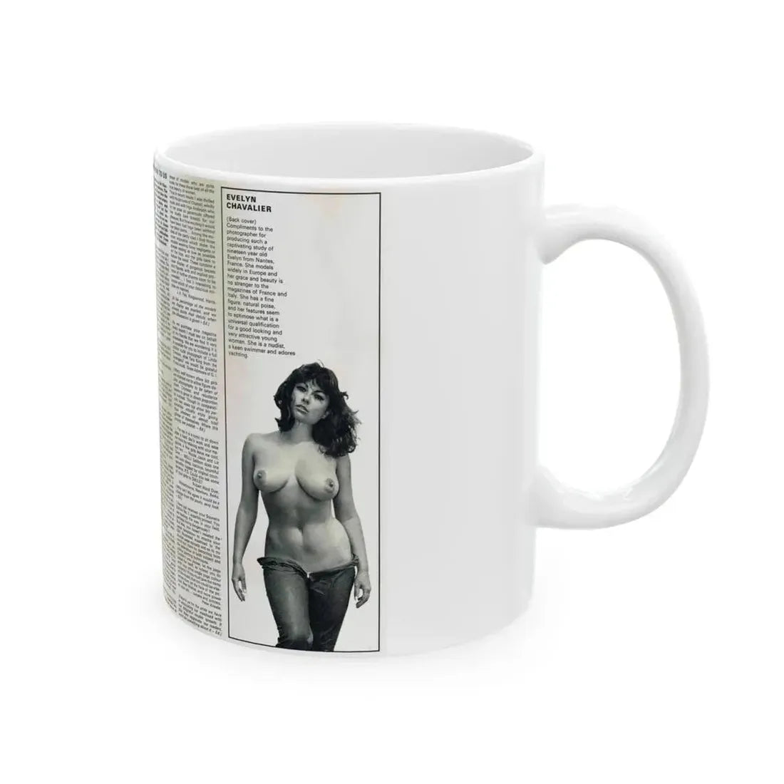 June Palmer #139 - Topless Magazine Spread (Vintage Female Icon) White Coffee Mug - Go Mug Yourself