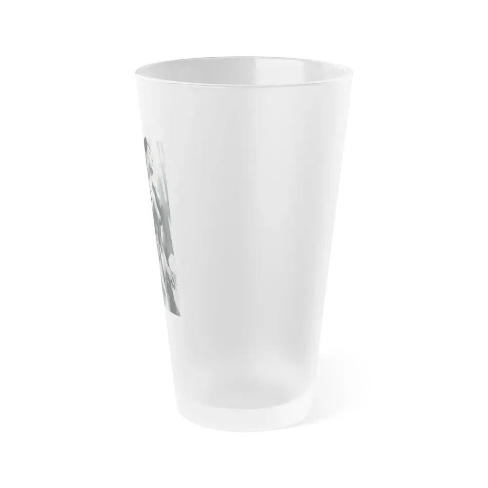 June Palmer #140 - Nude (Vintage Female Icon) Frosted Pint Glass 16oz - Go Mug Yourself