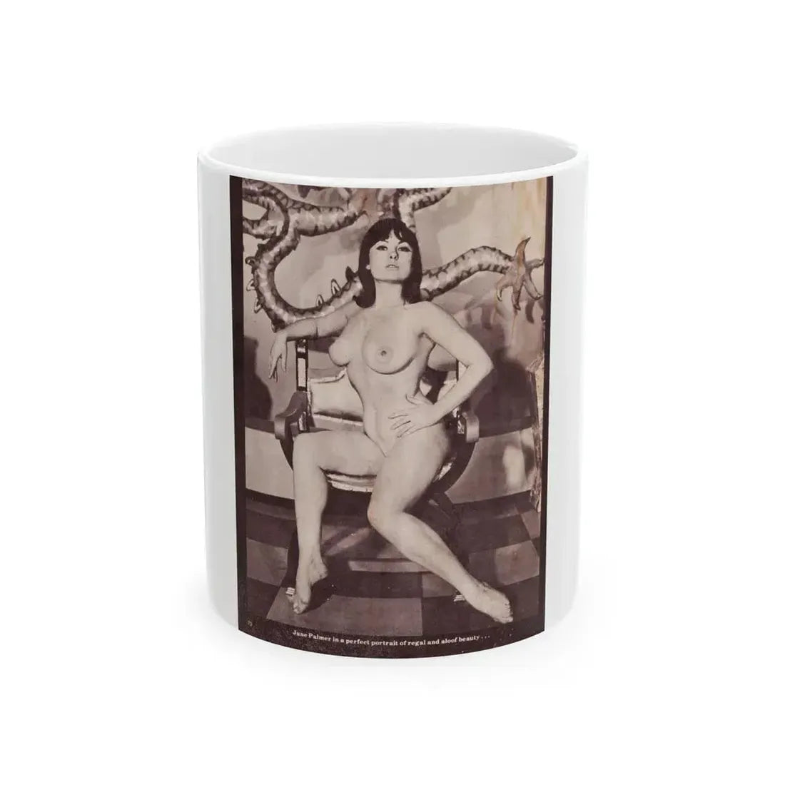 June Palmer #141 - Nude (Vintage Female Icon) White Coffee Mug 11oz - Go Mug Yourself