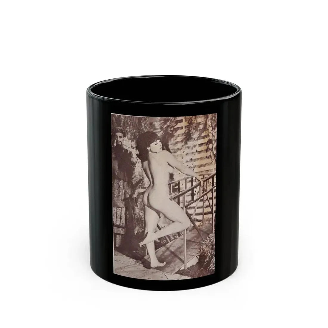 June Palmer #142 - Nude (Vintage Female Icon) Black Coffee Mug 11oz - Go Mug Yourself