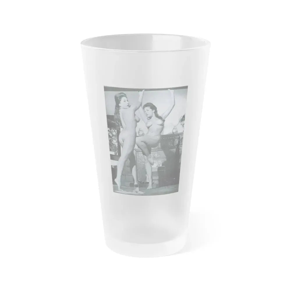 June Palmer #148 - Topless (Vintage Female Icon) Frosted Pint Glass 16oz 16oz Frosted - Go Mug Yourself