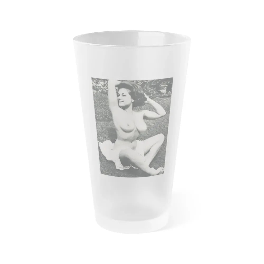 June Palmer #154 - Topless (Vintage Female Icon) Frosted Pint Glass 16oz 16oz Frosted - Go Mug Yourself
