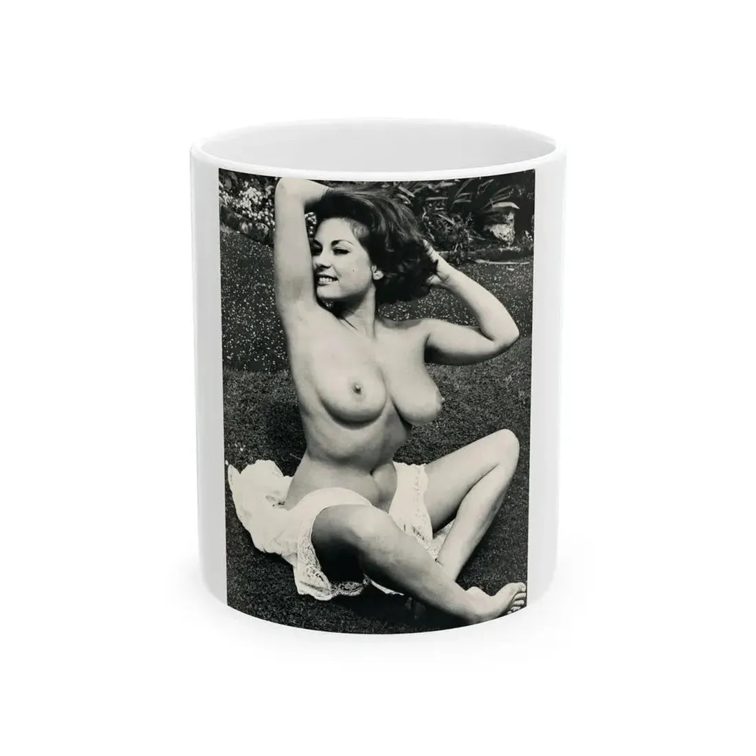 June Palmer #154 - Topless (Vintage Female Icon) White Coffee Mug 11oz - Go Mug Yourself
