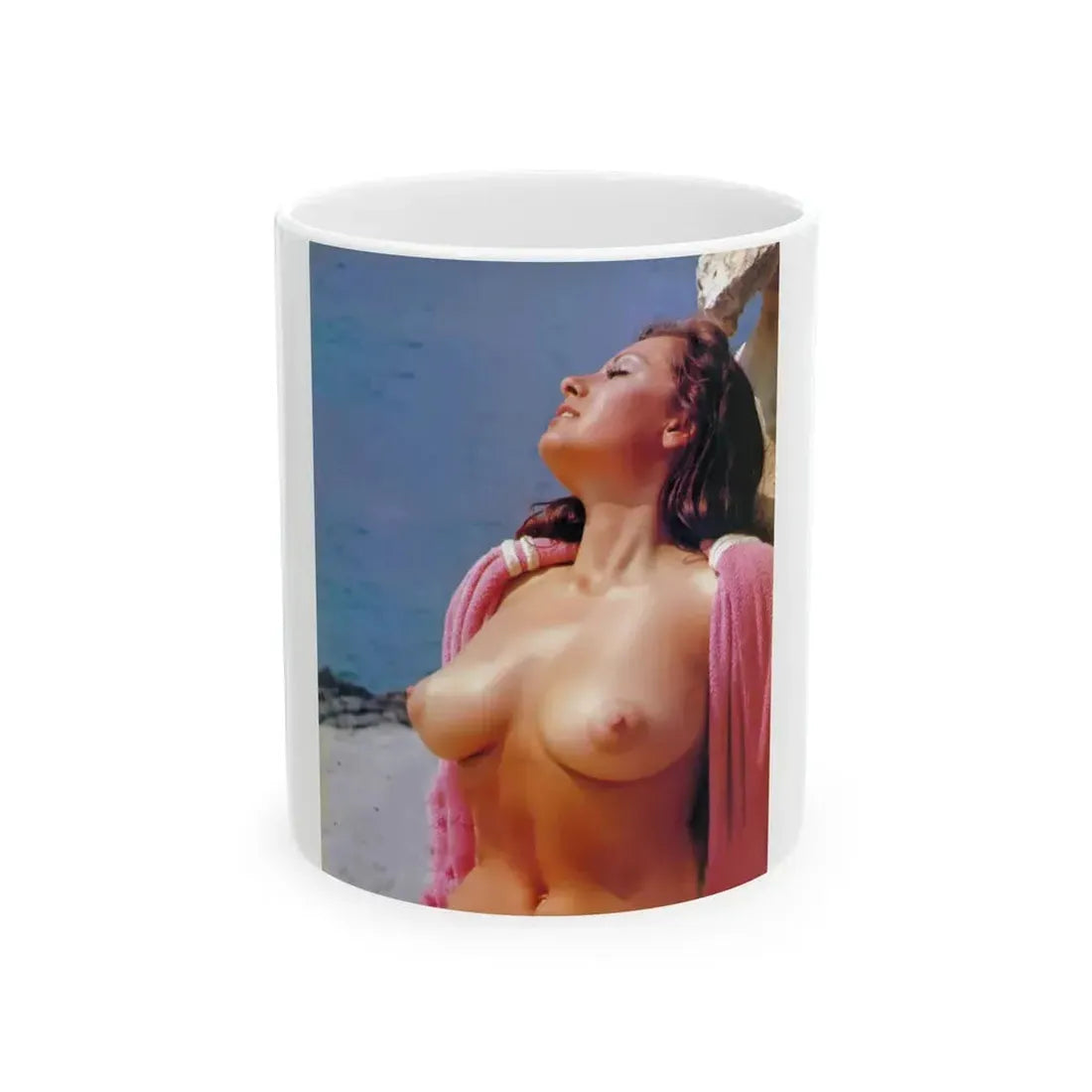June Palmer #164 - Topless (Vintage Female Icon) White Coffee Mug 11oz - Go Mug Yourself