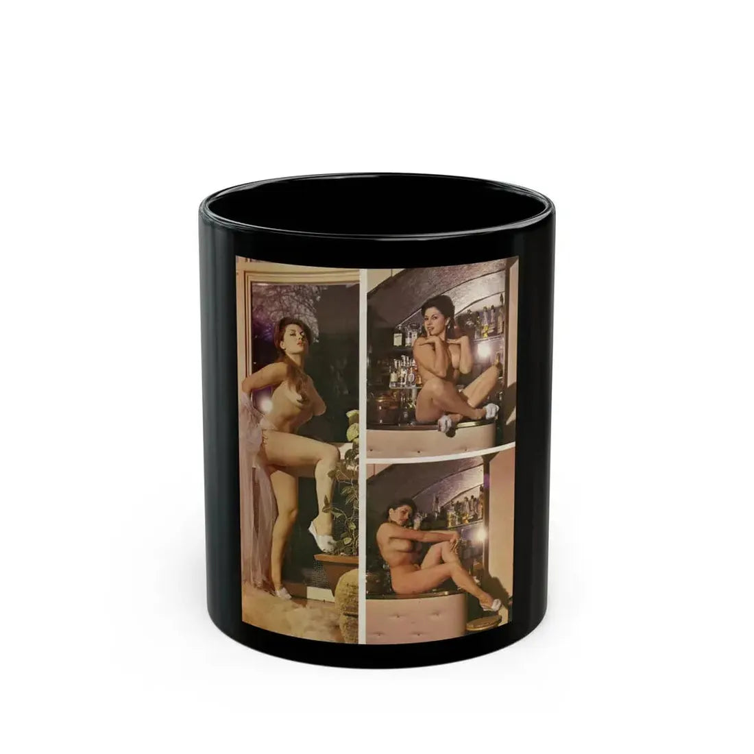 June Palmer #169 - Topless Mag. Spread (Vintage Female Icon) Black Coffee Mug 11oz - Go Mug Yourself