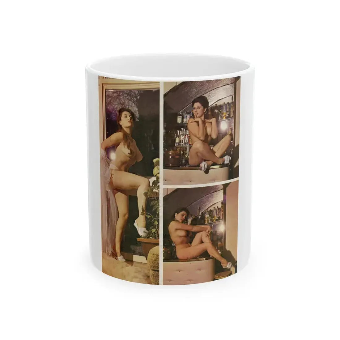 June Palmer #169 - Topless Mag. Spread (Vintage Female Icon) White Coffee Mug 11oz - Go Mug Yourself