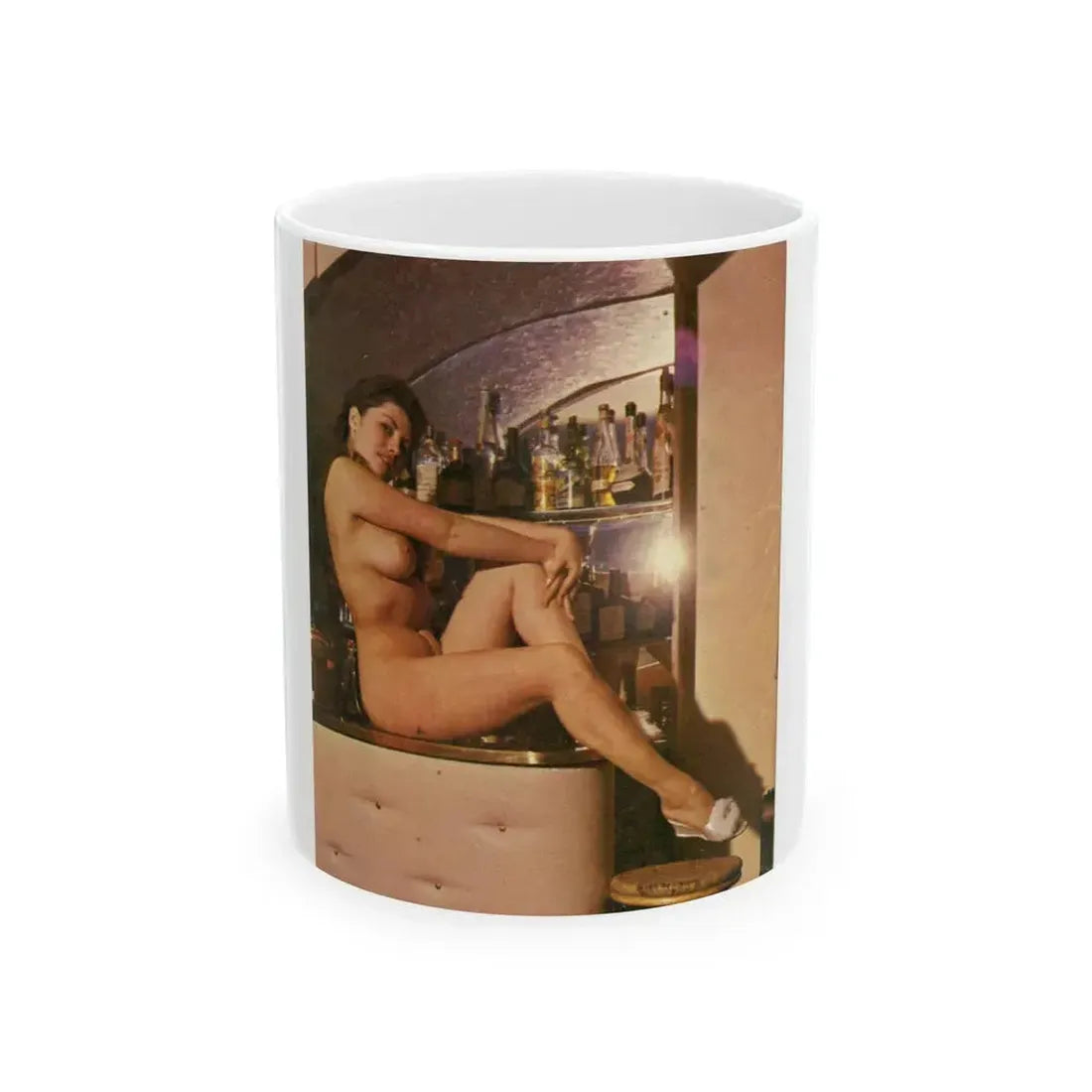 June Palmer #172 - Topless (Vintage Female Icon) White Coffee Mug 11oz - Go Mug Yourself