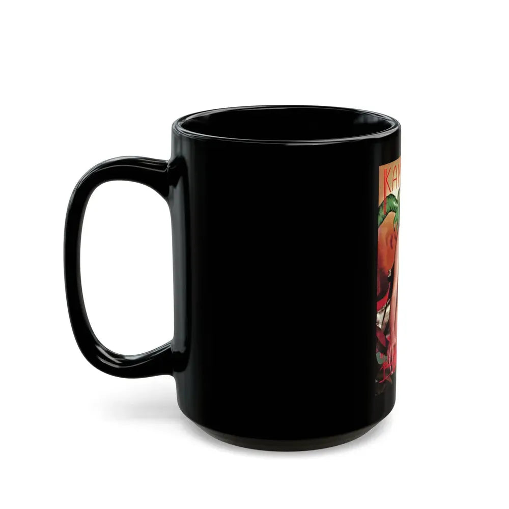 June Palmer #174 - Topless (Vintage Female Icon) Black Coffee Mug - Go Mug Yourself