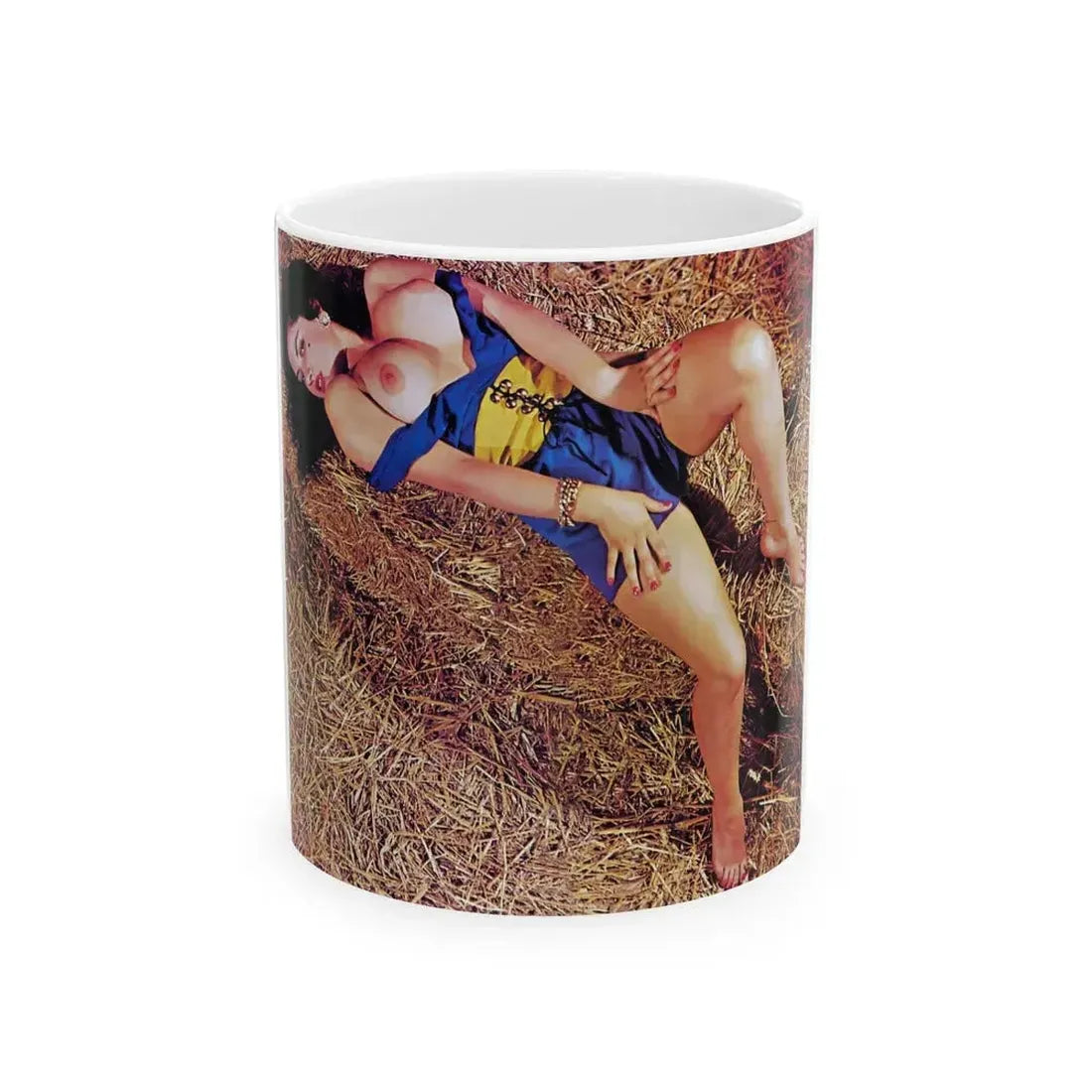 June Palmer #177 - Topless (Vintage Female Icon) White Coffee Mug 11oz - Go Mug Yourself