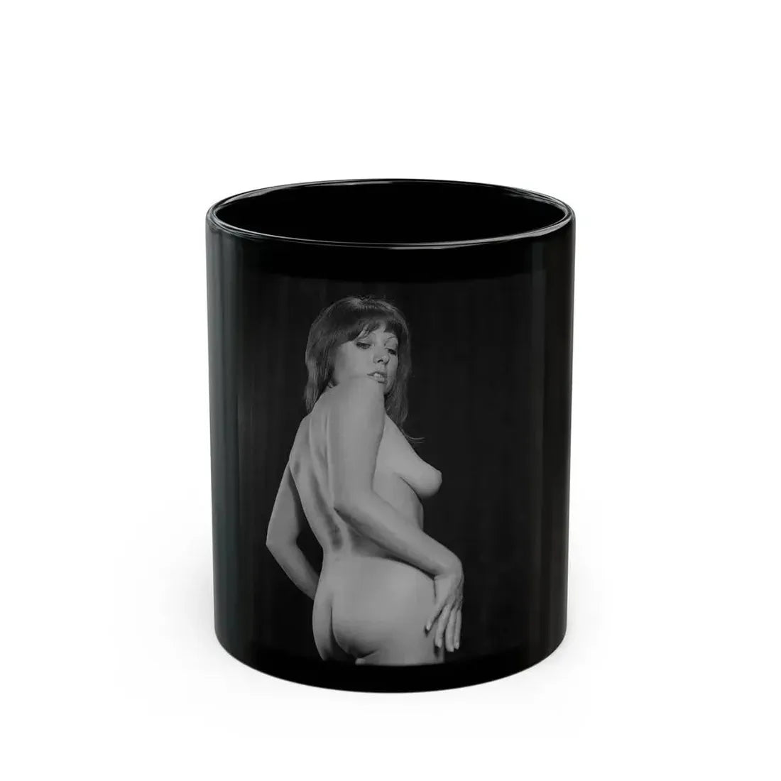 June Palmer #181 - Topless (Vintage Female Icon) Black Coffee Mug 11oz - Go Mug Yourself