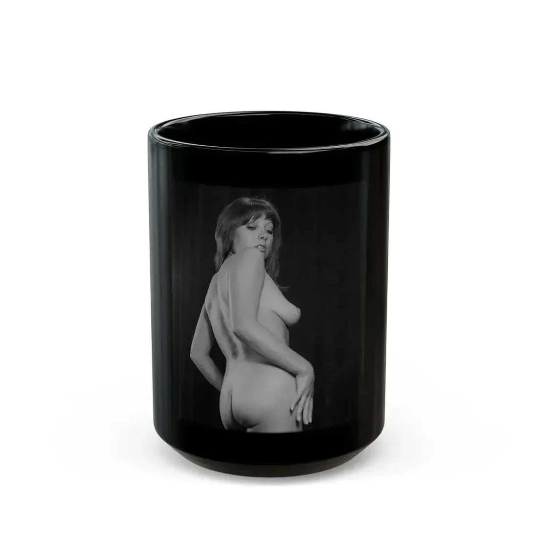 June Palmer #181 - Topless (Vintage Female Icon) Black Coffee Mug 15oz - Go Mug Yourself