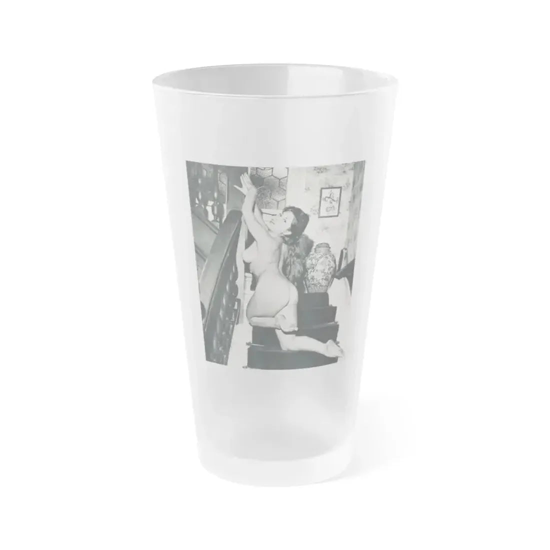 June Palmer #182 - Topless (Vintage Female Icon) Frosted Pint Glass 16oz 16oz Frosted - Go Mug Yourself