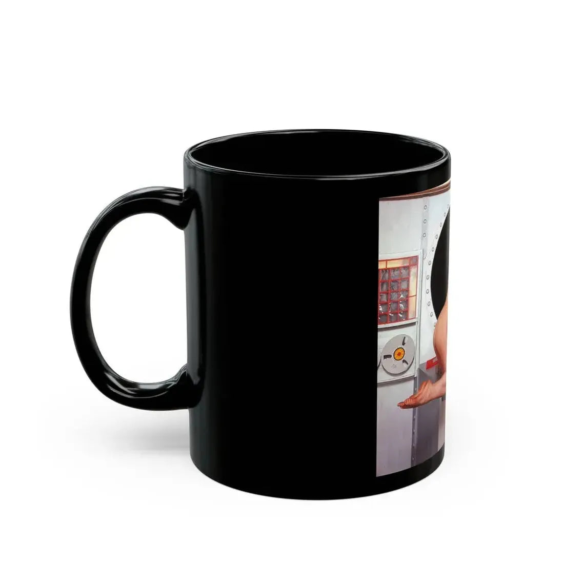 June Palmer #183 - Topless (Vintage Female Icon) Black Coffee Mug - Go Mug Yourself